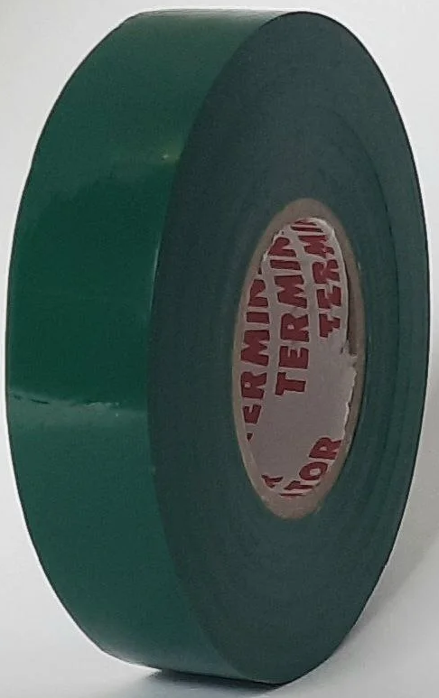 Изолента зеленая ПВХ, огнеупорная, всепогодная 0,17 мм, 19 мм, 20 м Terminator IU1K - фото